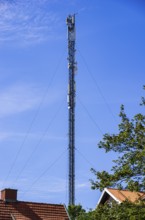 Telecommunications transmission mast in the city centre of Lysekil, BohuslÃ¤n, VÃ¤stra Götalands