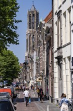 The historic centre of Utrecht, with many old houses, Dom tower, highest church tower in the