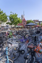 Cycling in the Netherlands, Utrecht, bicycle parking at the New Square in the historic city centre