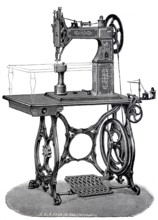 Saddlery, saddler's sewing machine from the Robert Kiehle sewing machine factory, around 1880,