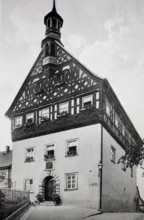 The town hall of Burgkunstadt, Upper Franconia, in 1938, Bavaria, Germany, digitally enhanced