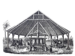Sugar cane mill, around 1880, Cuba, digitally improved reproduction of a 19th century model,