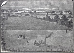 Agriculture, arable farming, use of the single-machine steam plough, system A, digitally improved