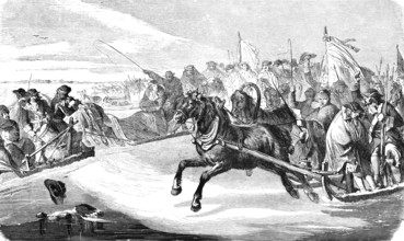 The Great Elector Frederick William of Brandenburg crosses the lagoon, the Great Sleigh Ride 1679,