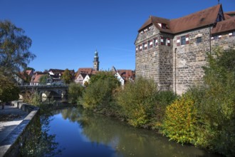 Wenzelburg, Laufer Kaiserburg, built around 1350, Lauf an der Pegnitz, in the back the Johannis