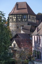 The Judenturm, former part of the city wall 1430, Höllgasse, Lauf an der Pegnitz, Middle Franconia,