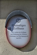 Information board at the former customs house, Lauf an der Pegnitz, Middle Franconia, Bavaria,