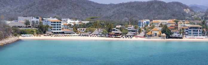 Mexico, vacation in Huatulco. Scenic beaches and ocean shore resorts