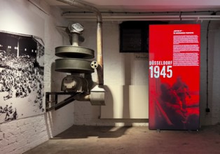 Historic air raid shelter, memorial and exhibition, Düsseldorf, North Rhine-Westphalia, Germany