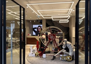 View from outside of a shop owned by the American clothing company GUESS, Noble Fashion Store, City