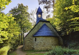 Chapel at the Rhöndorfer Waldfriedhof where Konrad Adenauer is also buried, Bad Honnef, Rhineland,