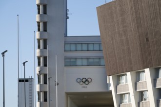 Tower with external staircase, Olympic Stadium, architects Yrjö Lindegren and Toivo Jäntti,