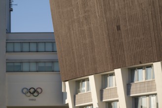 Detail, Olympic Stadium, architects Yrjö Lindegren and Toivo Jäntti, Helsinki, Finland