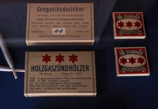 Boxes for wood gas matches, Tändsticksmuseet match museum or match museum, Jönköping, Jönköpings