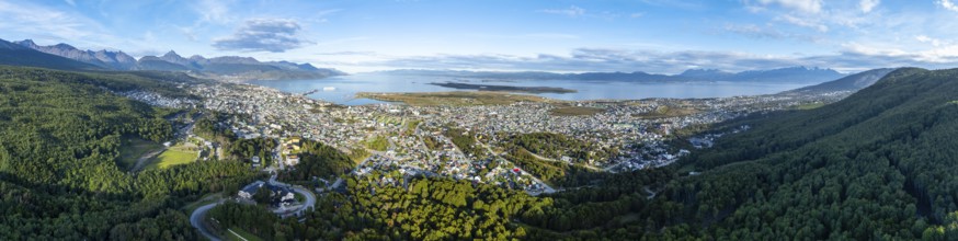 View of the city of Ushuaia, Ushuaia, Patagonia, Tierra del Fuego, Argentina