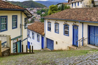 Streets, houses and slopes of the historic city of Ouro Preto in Minas Gerais, Ouro Preto, Minas