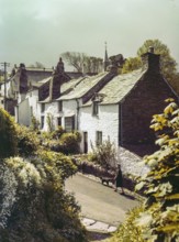Tinkers Cottage part of historic row of cottages Fore Street, Boscastle, Cornwall, England, UK