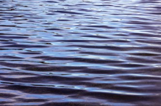 Moving water surface with waves at Mondsee, Salzkammergut, Upper Austria, Austria
