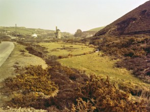 Ruins of engine house building Wheal Ellen, Old Basset copper mine, near Porthtowan, St Agnes,