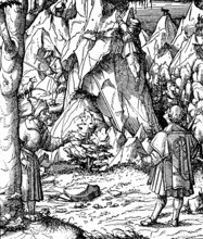 Chamois hunting in the Alps at the time of Emperor Maximilian I (1459-1519), hunting, chamois,