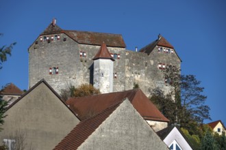 Hiltpoltstein Castle, 12th century, Blue Sky, Hiltpoltstein, Upper Franconia, Bavaria, Germany