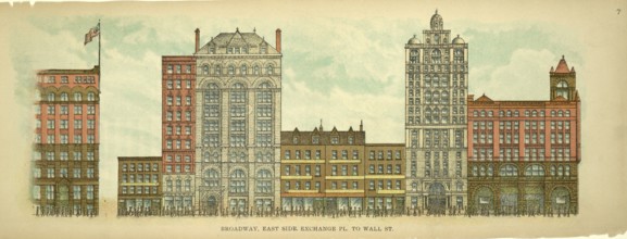 Broadway, East Side, Exchange Place to Wall Street, New York, Manhattan, America, USA, historic,