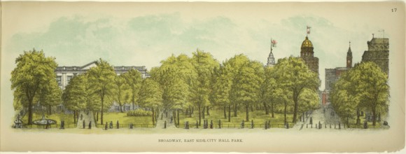 Broadway, East Side, City Hall Park, New York, Manhattan, America, USA, historic, authentic,