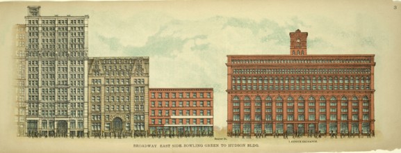 Broadway, East Side, Bowling green to Hudson Building, New York, Manhattan, America, USA, historic,