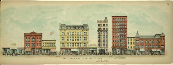 Broadway, East Side, 40th to 43rd Street, New York, Manhattan, America, USA, historic, authentic,