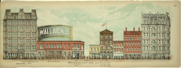 Broadway, East Side, 29th to 31sr Street, Wallack's Theatre and Hofbräuhaus, New York, Manhattan,