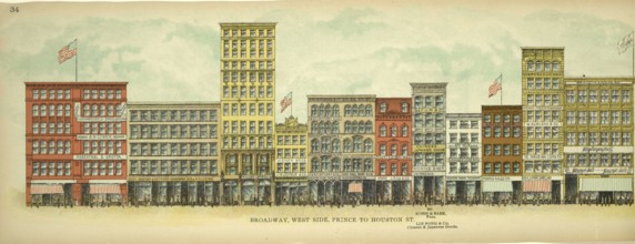 Broadway, West Side, Prince to Houston Street, New York, Manhattan, America, USA, historic,