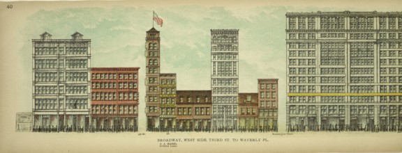 Broadway, West Side, Third Street to Waverly Place, New York, Manhattan, America, USA, historic,