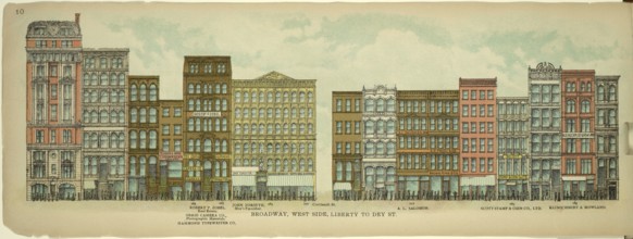 Broadway, West Side, Liberty to Dey Street, New York, Manhattan, America, USA, historic, authentic,