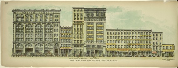 Broadway, West Side, Houston to Bleecker Street, New York, Manhattan, America, USA, historic,