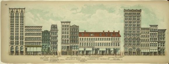 Broadway, West Side, Chambers to Thomas Street, New York, Manhattan, America, USA, historic,