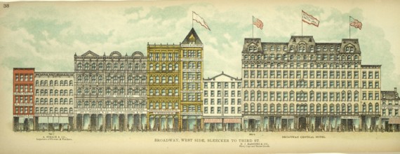 Broadway, West Side, Bleecker to Third Street, New York, Manhattan, America, USA, historical,