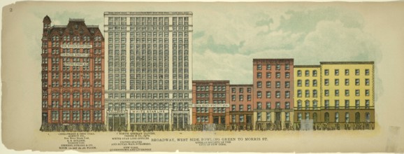 Broadway, West Side, Bowling Green to Morris Street, New York, Manhattan, America, USA, historic,