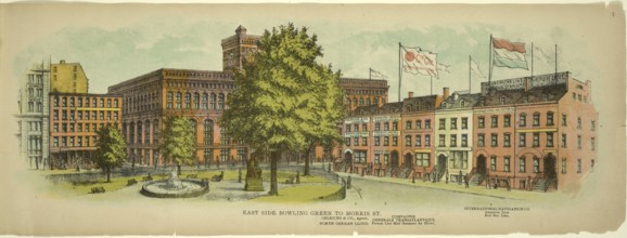 East Side Bowling Green to Morris Street, New York, Manhattan, America, USA, historic, authentic,