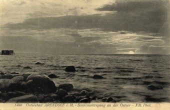 Baltic resort Arendsee, sunset on the Baltic Sea, Kühlungsborn, Rostock district,