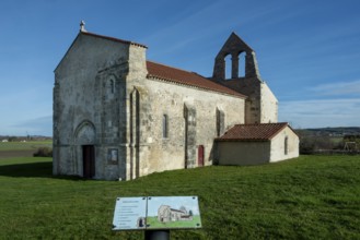 St Andrew's Church, romanesque church of Taxat-Senat. Allier department. Auvergne Rhone Alpes.