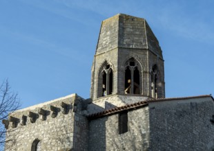 Charroux. The Church St jean Baptiste, the steeple it was destroyed by a lightning in 1662. Allier