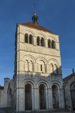 Ebreuil village, Saint-Leger benedictine abbey, abbey church from the 10th century, Allier