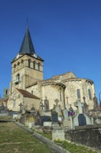 St Mazeran's Church of Bout-Vernet. Allier department. Auvergne Rhone Alpes. France. Europe