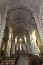 Interior of Church St Jean Baptiste. Allier department, Auvergne-Rhone-Alpes. France. Europe