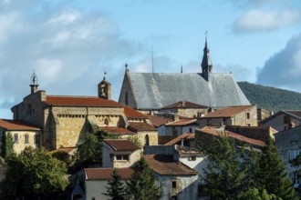 Vic le comte. Church Saint Jean and Saint Pierre. Puy de Dome. Auvergne Rhone Alpes. France
