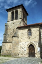 Church Saint André of Jullianges village. Haute Loire. Auvergne Rhone Alpes. France