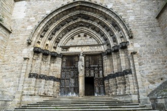 Porch of Abbey church of Saint Robert, La Chaise Dieu, Haute Loire, Auvergne, France