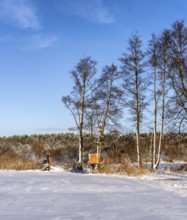Winter landscape, fields and fields in Berlin Lübars, a village in Berlin Reinickendorf, Germany