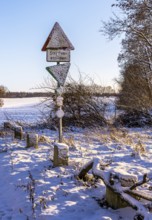 Landscape and country road in the historic district of Lübars, Berlin Reinickendorf, Germany