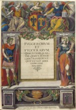 Members of the famous Fugger family in Augsburg, title of the book Fuggerorum et Fuggerarum